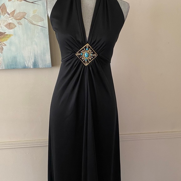 VINTAGE 🖤BLACK🖤 FORMAL DRESS SIZE SMALL 🌟EUC🌟 - Picture 4 of 12